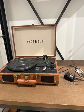 Victrola Brown Portable Turntable Record Player